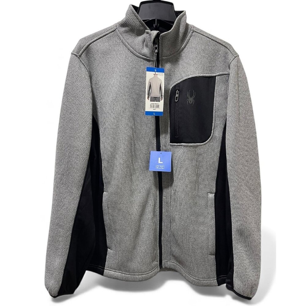 NWT Spyder Men's Relaxed Fit Full Zip Jacket, Size L, Gray
